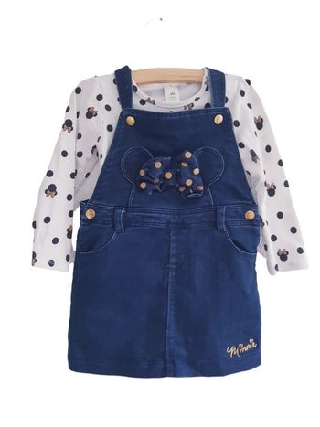 C&A - Disney - Ensemble salopette jupe en jean + tee-shirt à manches longues (18 mois)