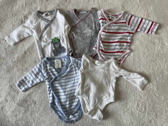 Lot de 5 bodies Mots d’enfants - taille naissance