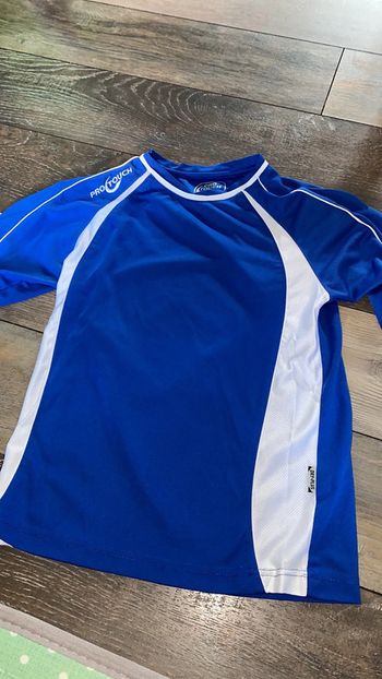 Pull manches longues bleu et blanc 8-10 ans