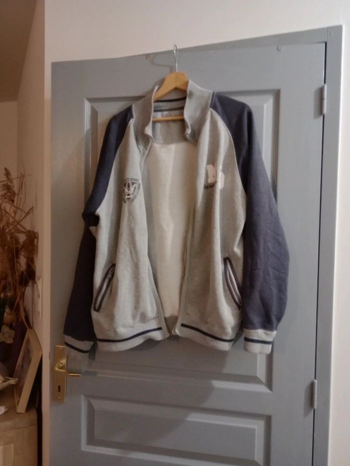 Gilet type baseball homme taille 2  gris c50 - photo numéro 6