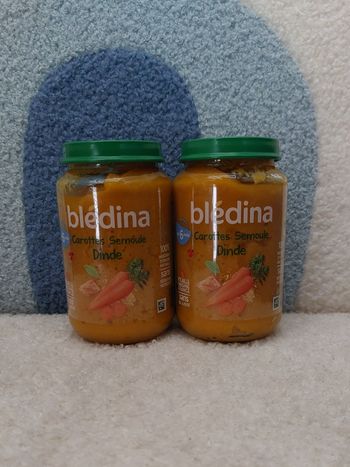 Lot de 2pots, Carottes Semoule Dinde, BIédina,
200g