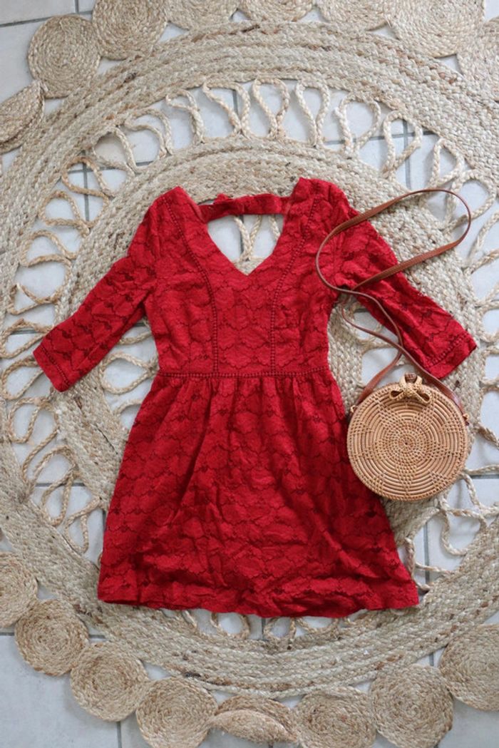 Robe dentelle rouge Ycoo Paris