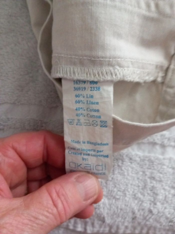 Gilet coton lin 8ans Okaidi beige - photo numéro 2