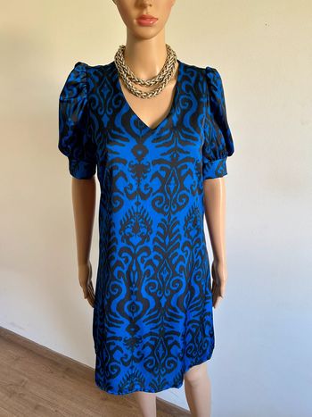 Robe satinée bleue et noire LolaLiza taille S jamais portée