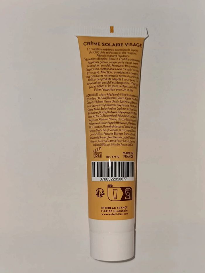 Crème protectrice visage SPF30 - Soleil des iles - photo numéro 2
