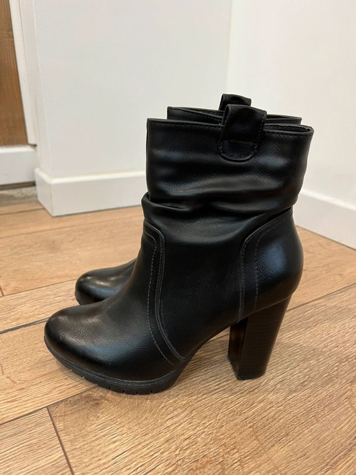 Paire de bottines noires simili cuir 37 - photo numéro 3