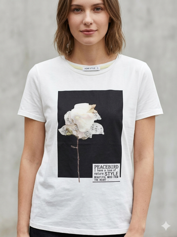 t shirt blanc imprimé avec strass taille 3  Women only