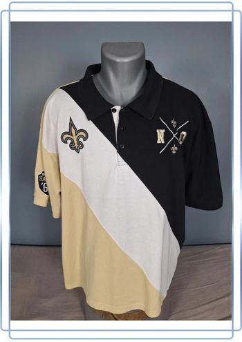 Polo NFL New Orleans Saints officiel 2XL vintage noir beige (540)