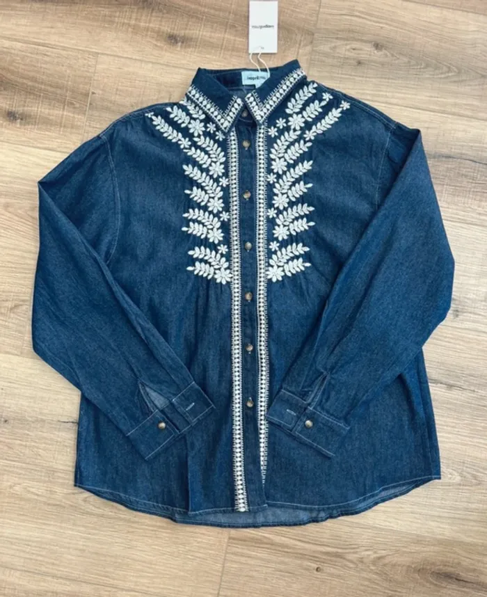 Chemise femme blouse femme chemise en jean femme chemisier femme taille 40 taille 42 - photo numéro 3