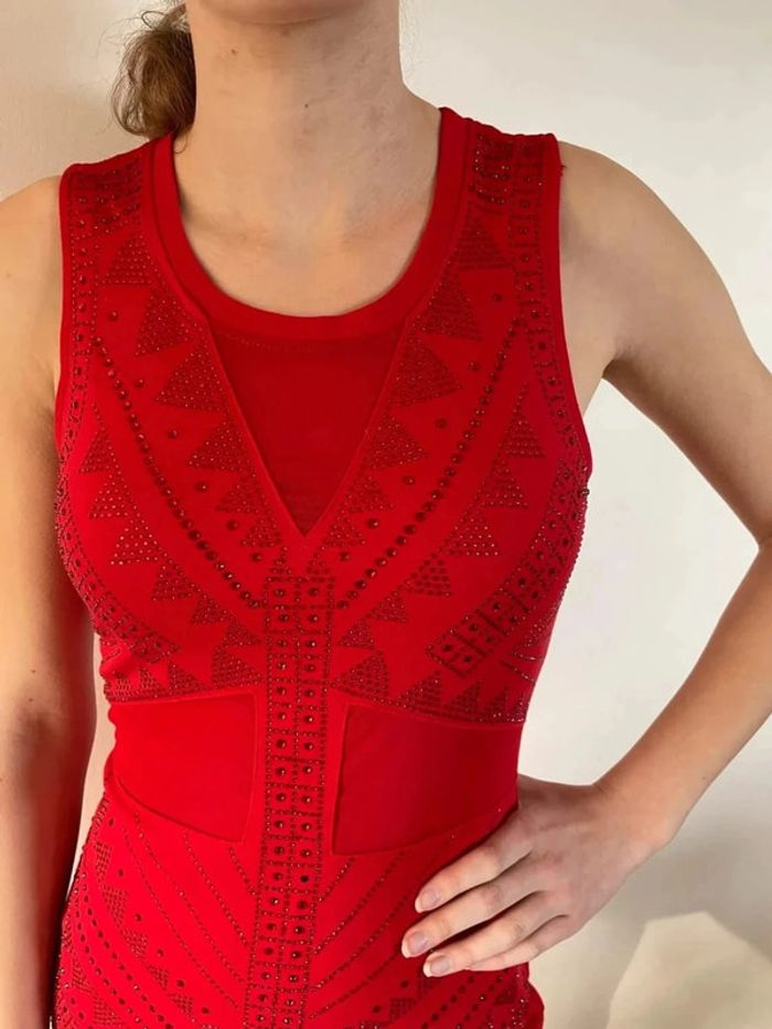 Robe soirée été à sequins rouge Giorgia - photo numéro 2