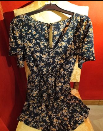 Combishort bleu marine "H&M" - motif fleurs