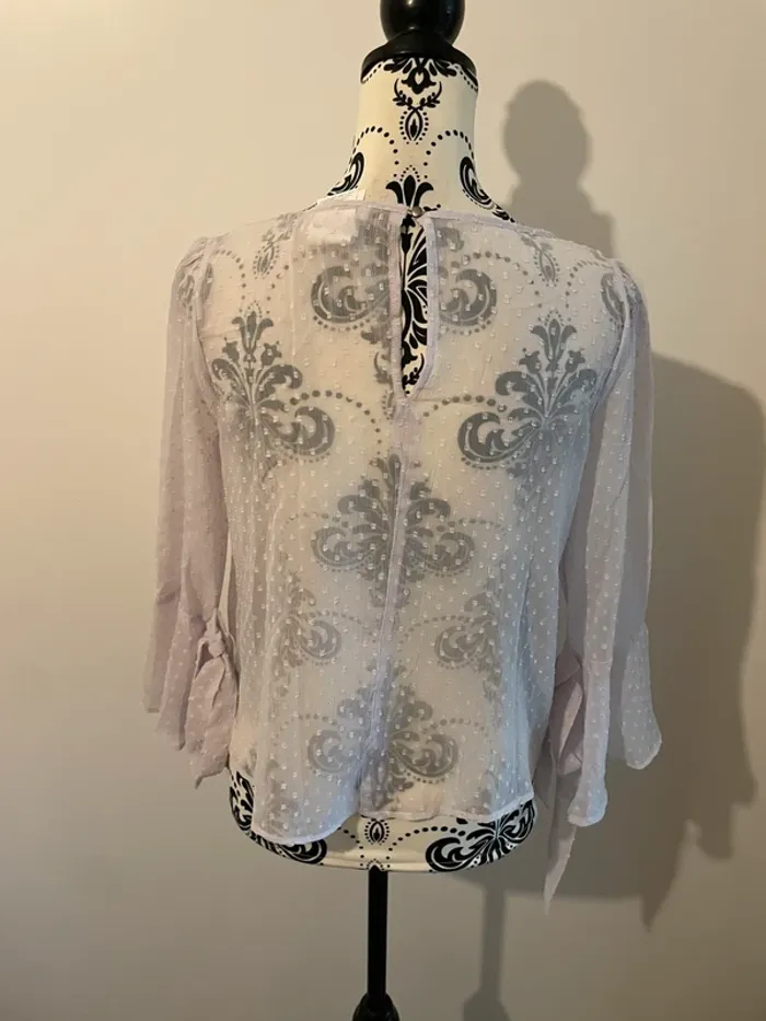 Blouse Jennyfer mauve / lilas à pois - Taille S - photo numéro 5