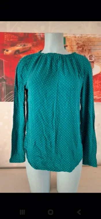 Haut à pois vert canard – taille 38
