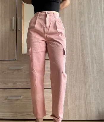 Pantalon cargo rose