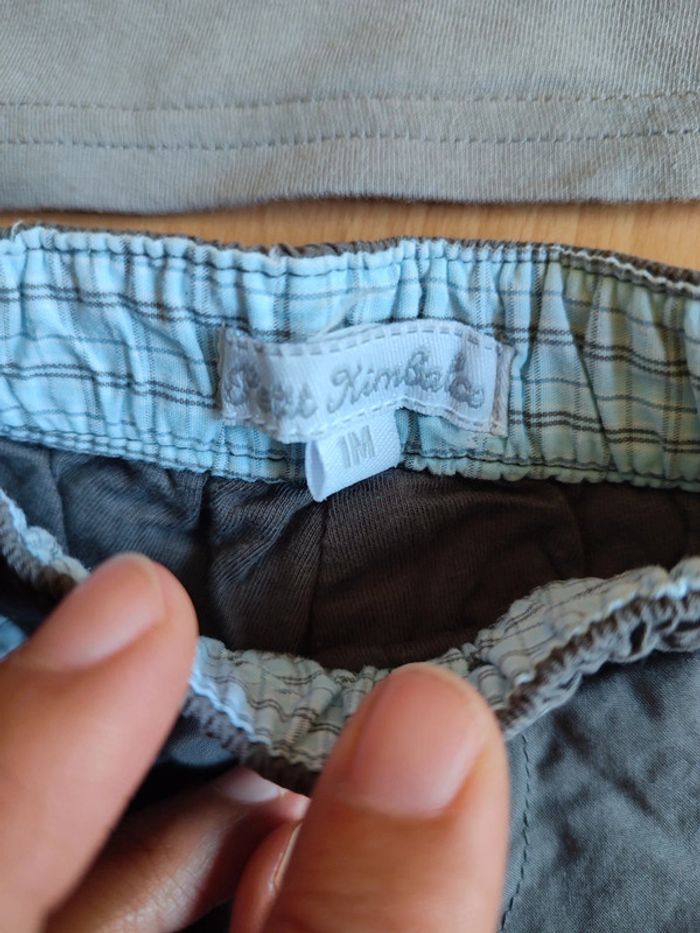 Lot salopette + polo + pantalon assortis Petit Kimbaloo+ t-shirt manches longues en 1M - photo numéro 11