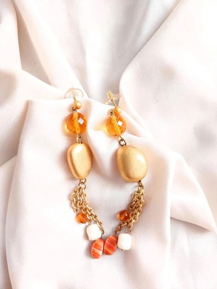 boucle d'oreille pendantes en perles vintage - photo numéro 4