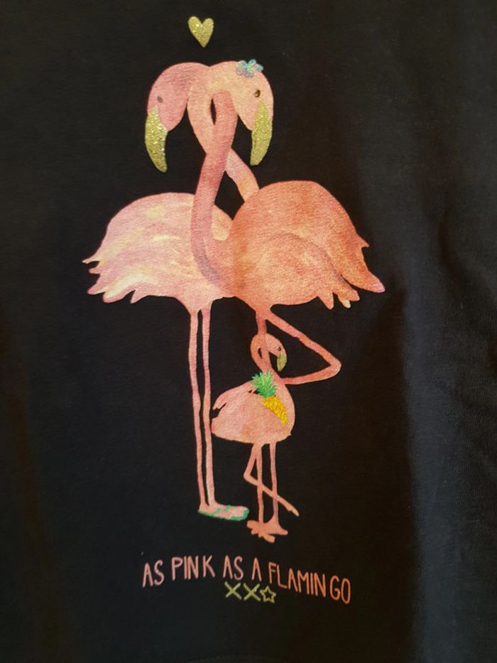 T-shirt fille 3 ans flamingo - photo numéro 2