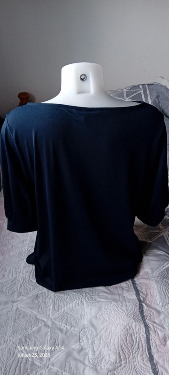 Haut fluide oversize col rond marine femme L h&m - photo numéro 10