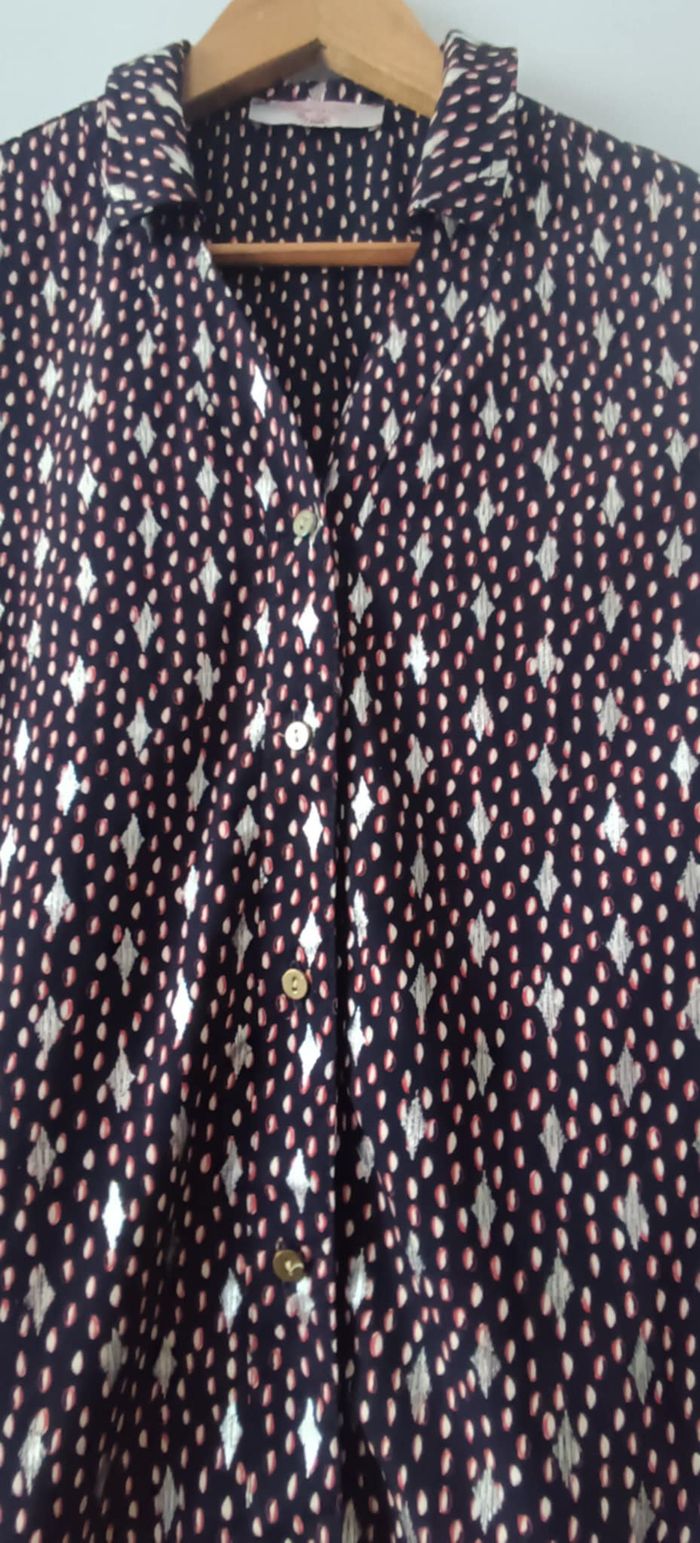 Chemise Blouse imprimée à boutons "manches longues "Charming Girl" Taille 1 (36) - photo numéro 7