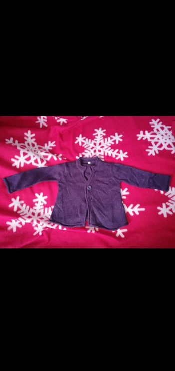 Gilet 2 boutons violet 12 mois