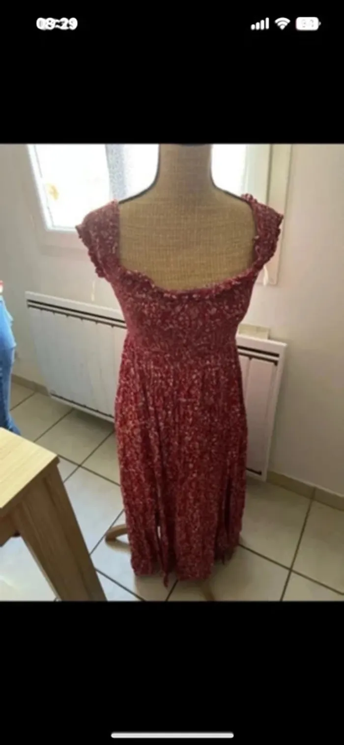 Robe longue  fleuri épaules dénudées SHEIN