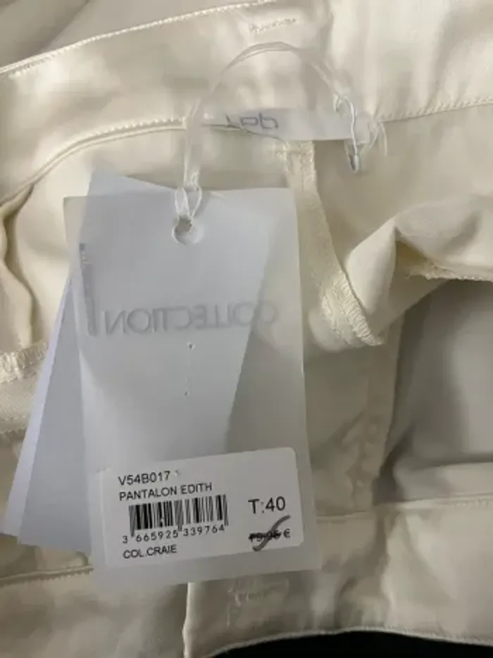 Pantalon satiné large fluide crème LPB - photo numéro 7