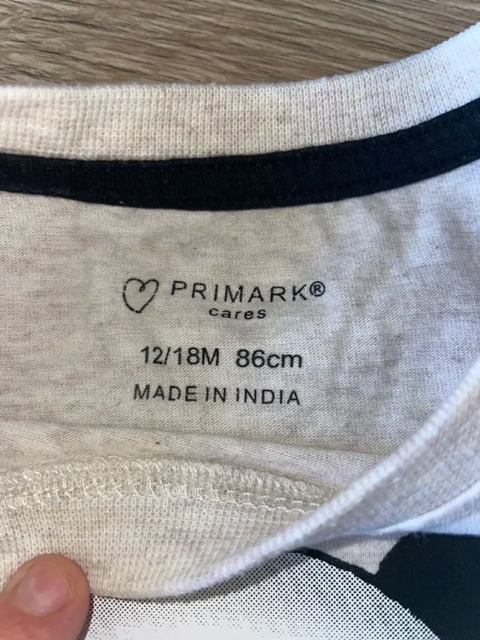 T shirt - Manches longues - 12/18 mois - Imprimé Panda - Primark - photo numéro 2