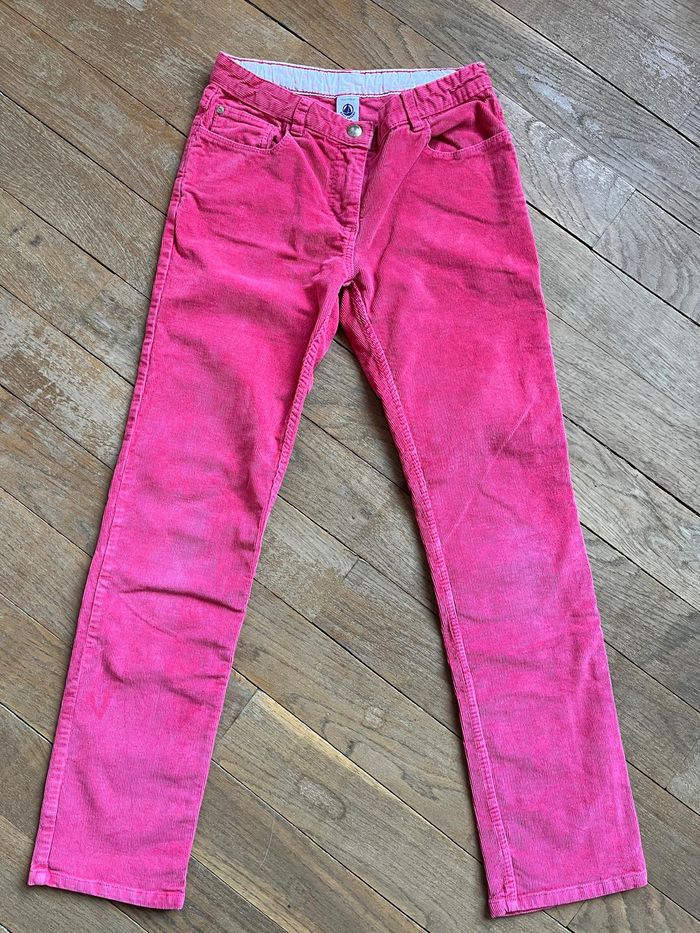 Pantalon velours rose Petit Bateau 10 ans - photo numéro 1
