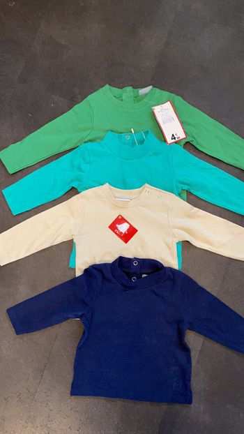 Lot de 4 t-shirt manches longues 6 mois garçon