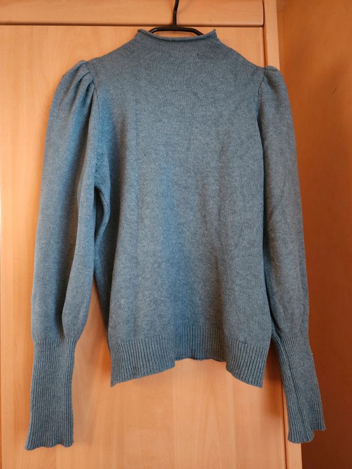 Pull avec petit col bleu T.38/M - photo numéro 5