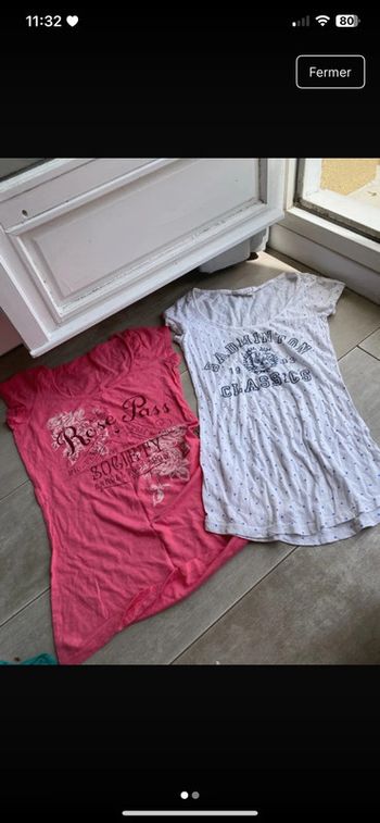 Lot de deux. T-shirts H&M. Xs