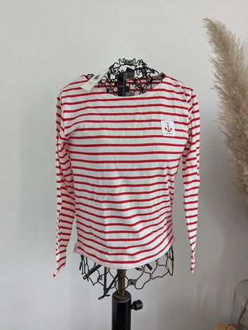 Mariniere rouge et blanche taille 1