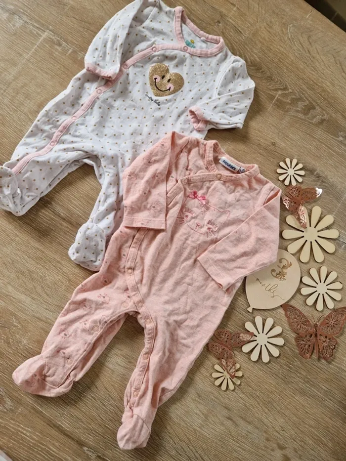 Lot de pyjamas légers rose nookies bébé fille 3 mois