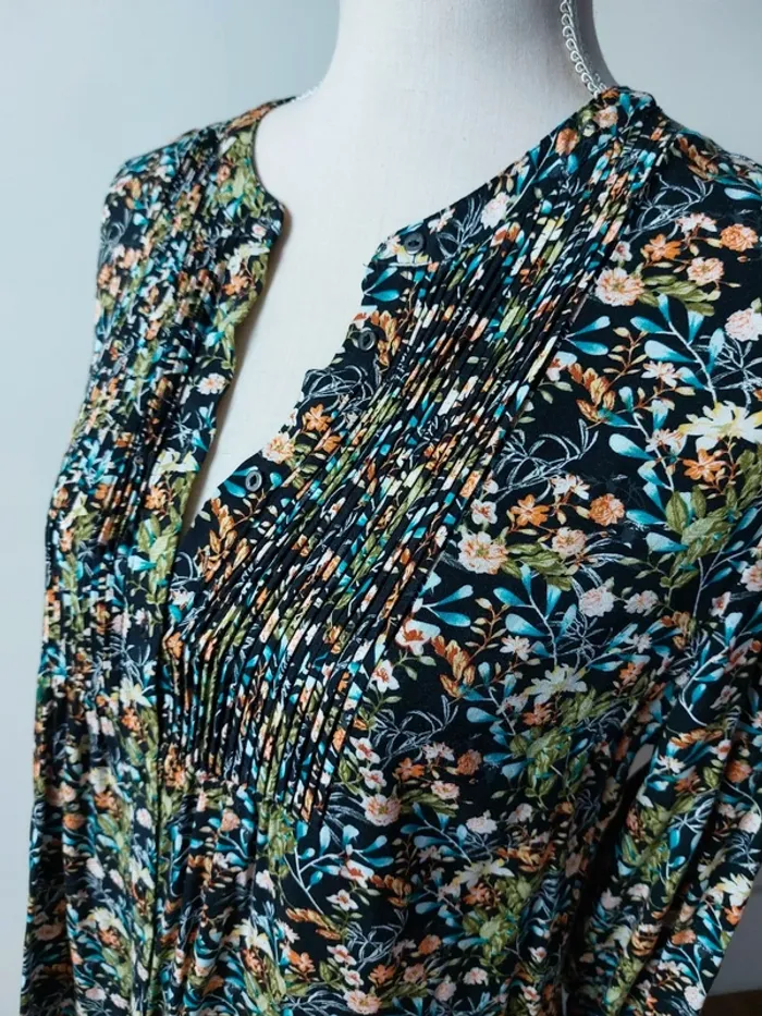 Robe tunique droite fleurie - photo numéro 2