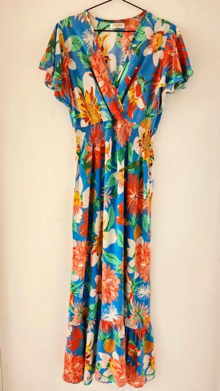 Robe bleu à fleurs XL/XXL