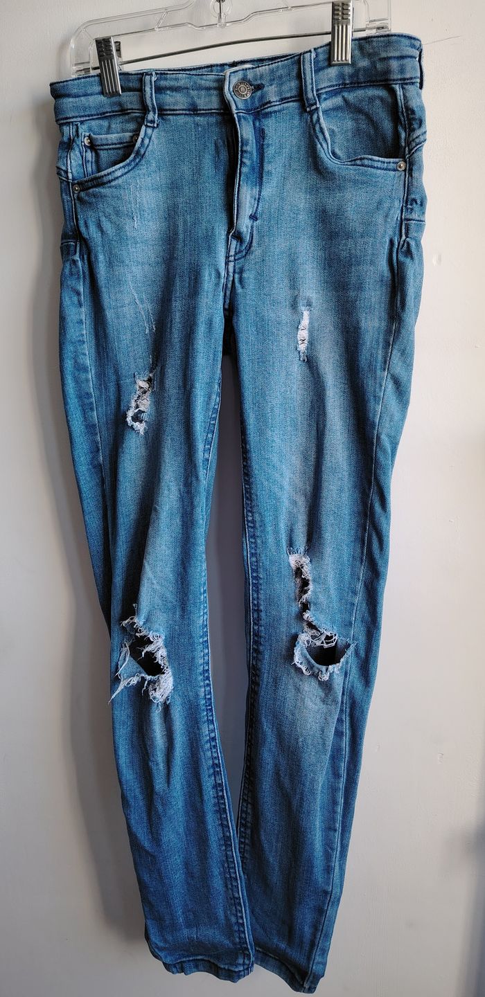 Jean destroy bleu PULL&BEAR – Taille 38
