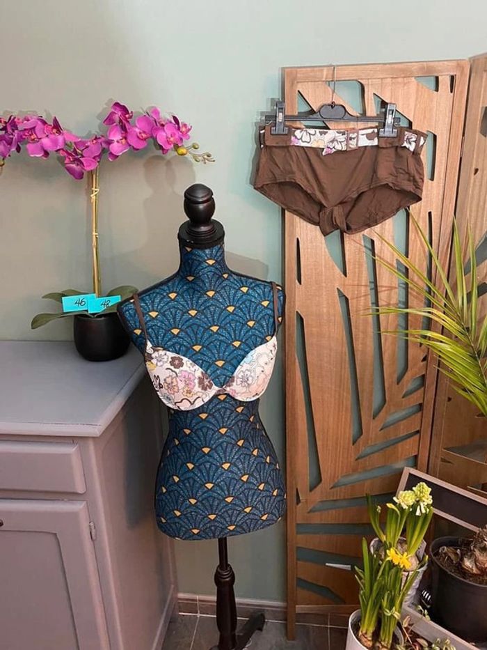 Maillot de bain 2 pièces grande taille 46/48 Réf Fe202