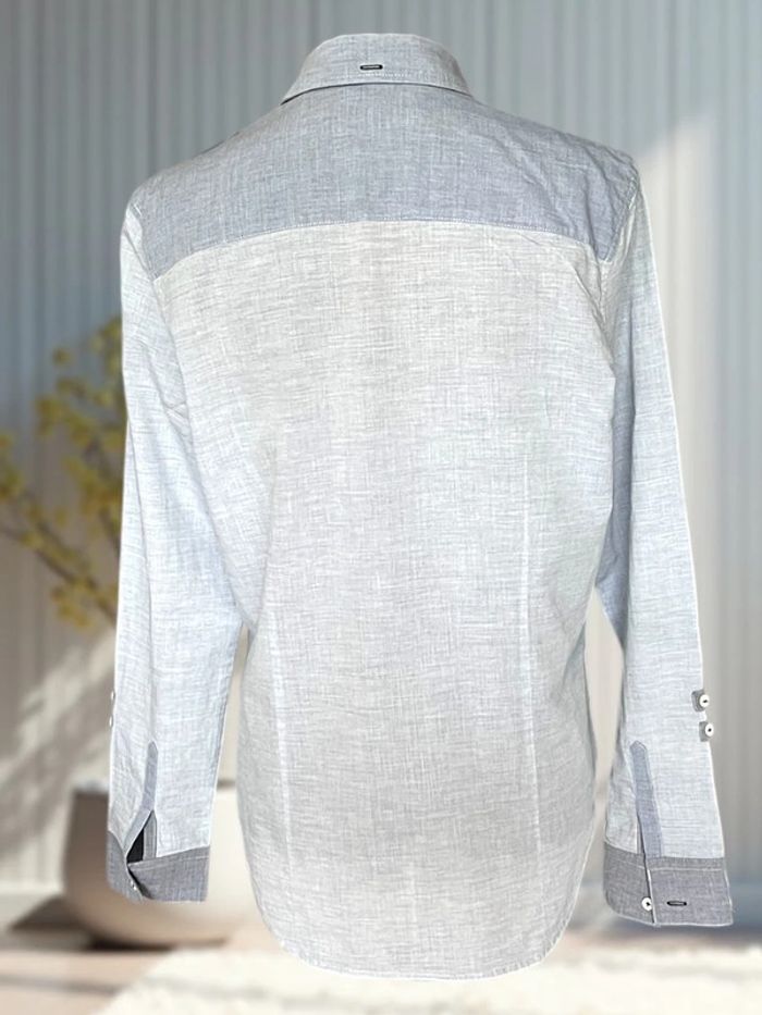 Chemise chic casual – bleu clair chiné et bleu acier - photo numéro 3