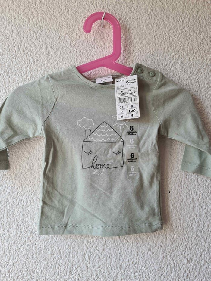tee-shirt vert clair maison Kiabi
