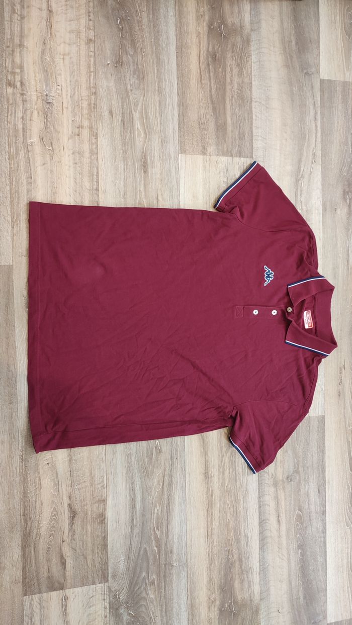 Vêtement Homme T-shirt t-shirts Polo Kappa rouge bordeaux taille XXL #Retrostreet - photo numéro 4