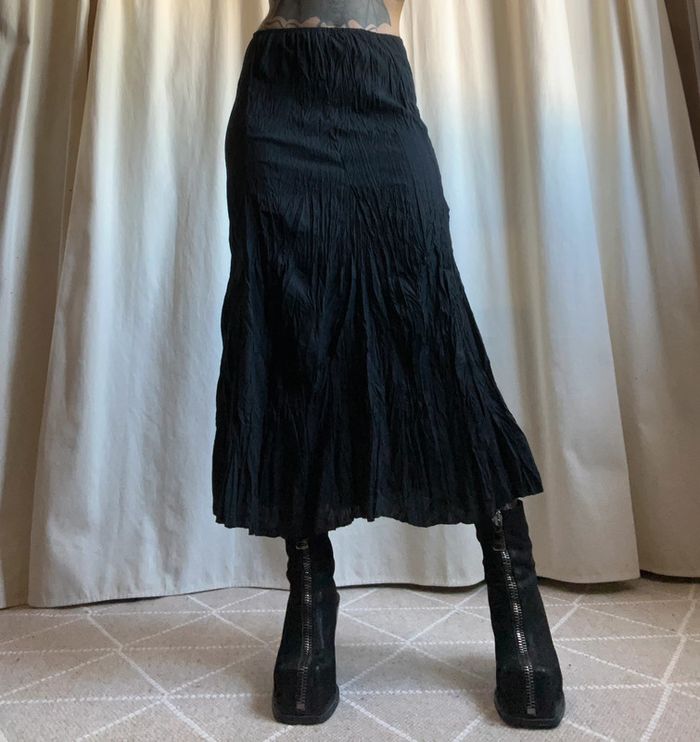 Jupe longue effet froissé Goth Witchy 90s vintage made in France 🇫🇷 Whimsigoth - Taille S/M - photo numéro 4