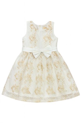 Robe écrue à dentelle pour filles