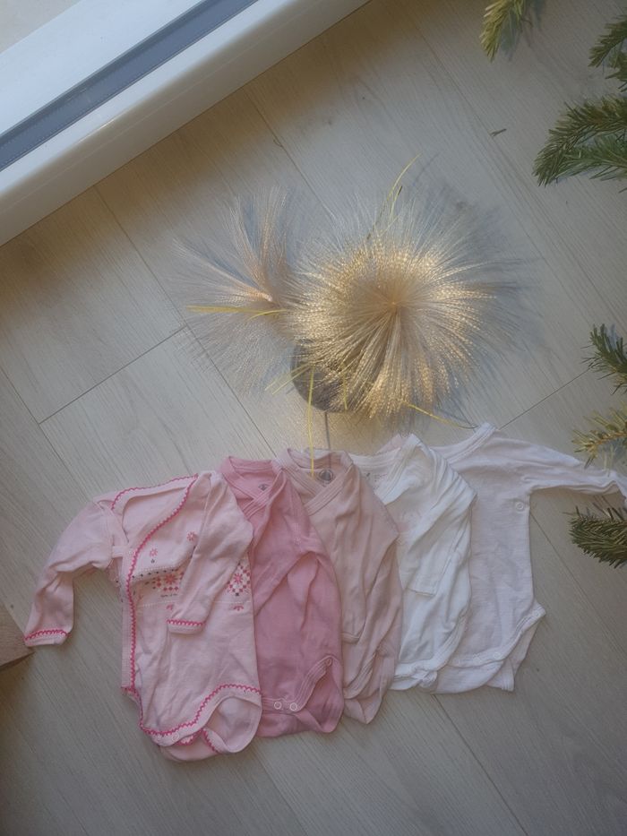 Lot de 5 bodies fille 1 mois