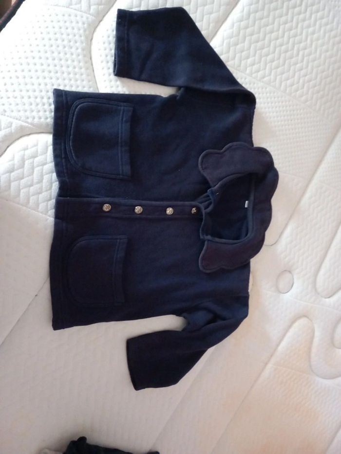 📦veste gilet 6ans coton molletonné bleu marine - photo numéro 2