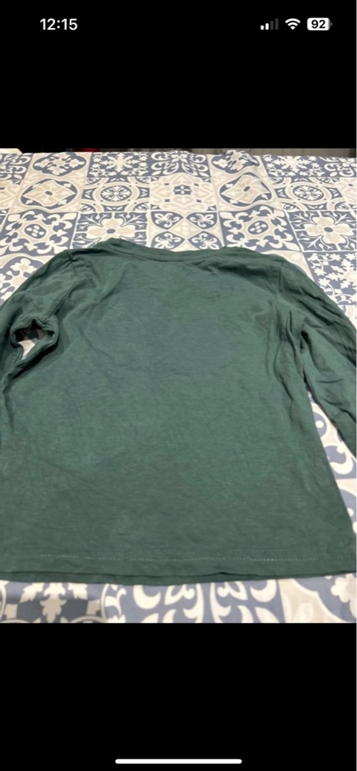 Teeshirt manches longues vert motif montagne 5 ans - photo numéro 4