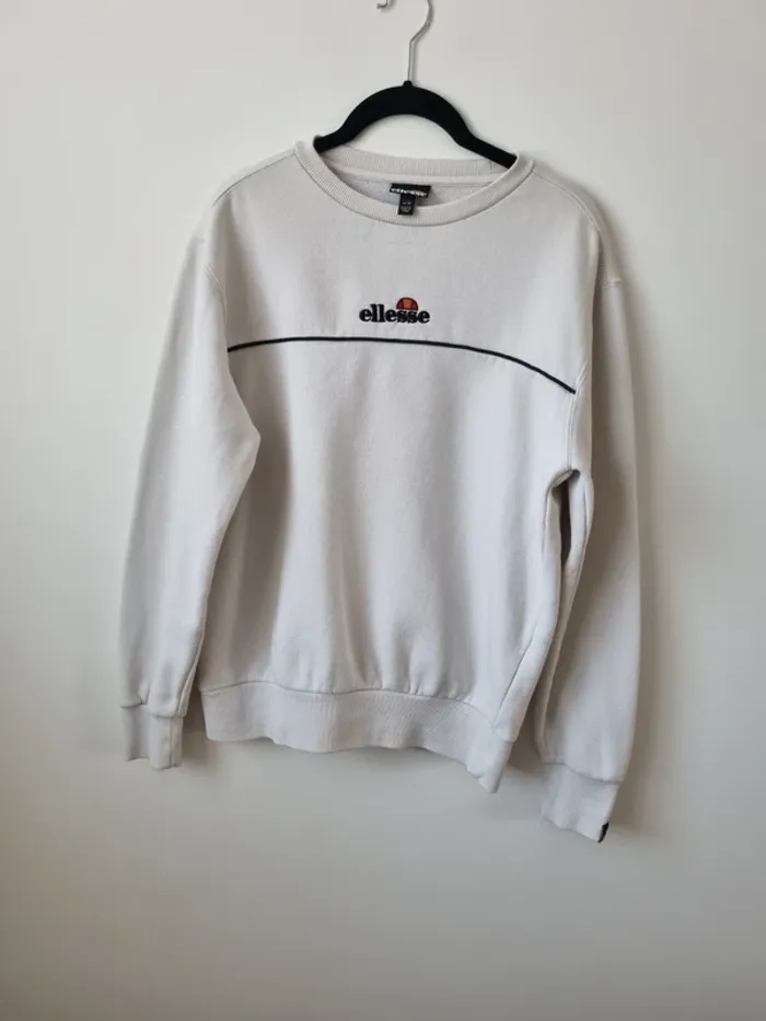 Sweat hoddies blanc Ellesse en coton vintage Année '90 - photo numéro 11