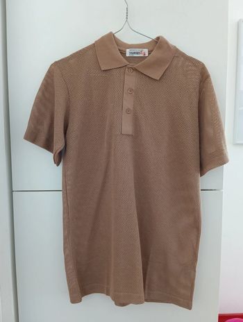 Polo ajouré marron clair vintage taille S