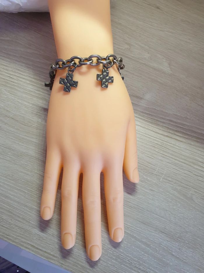 Magnifique bracelet métal argenté vintage - photo numéro 2