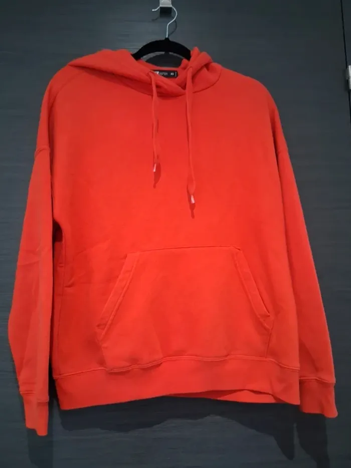 Sweat capuche rouge xs
