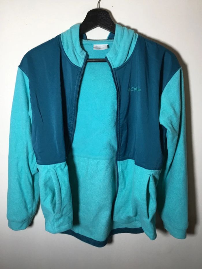 Veste polaire à capuche pour enfant Columbia turquoise taille L (14/16) 062 - photo numéro 2